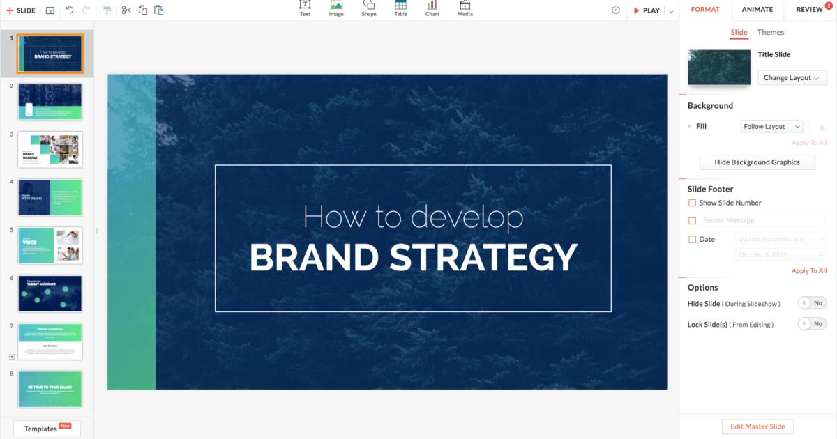 Zoho Show tạo bản trình chiếu mà không cần PowerPoint