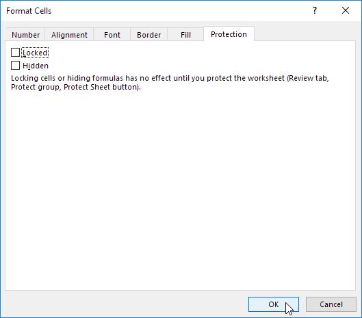 cách khóa một số ô trong excel