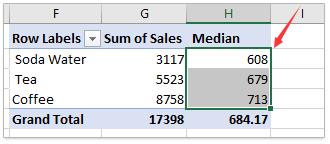 Hướng dẫn cách tính giá trị trung vị trong Pivot Table Excel