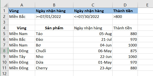 Tất tần tật về cách dùng Advanced Filter trong Excel có ví dụ chi tiết