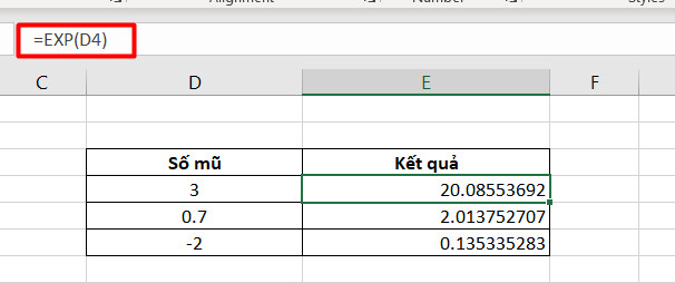 Hướng dẫn chi tiết cách sử dụng hàm EXP trong Excel