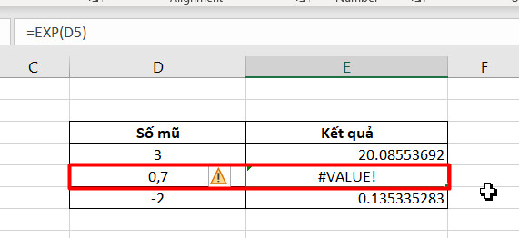Hướng dẫn chi tiết cách sử dụng hàm EXP trong Excel