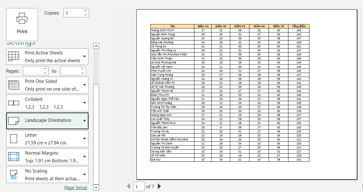 7 cách in trong Excel trên một trang giấy A4 cực đơn giản 7 Cách In Trong Excel Trên Một Trang Giấy A4 Cực Đơn Giản