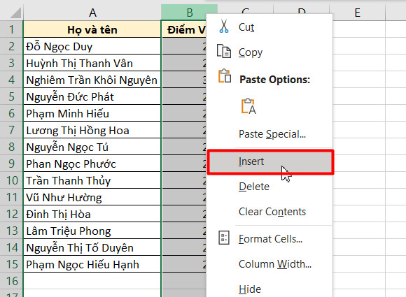 Cách sắp xếp tên trong Excel theo thứ tự bảng chữ cái