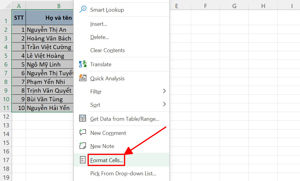 Hướng dẫn khóa cột trong Excel siêu đơn giản để bảo vệ dữ liệu của bạn 2