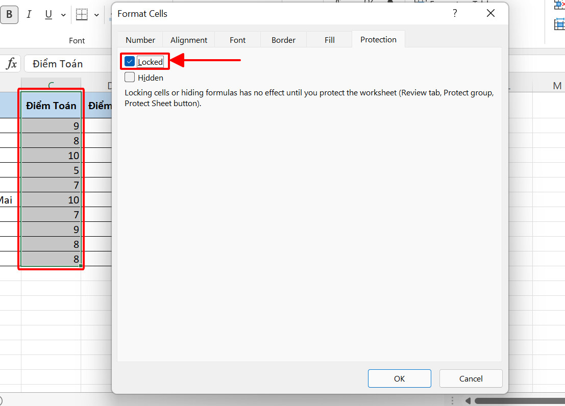 Hướng dẫn khóa cột trong Excel siêu đơn giản để bảo vệ dữ liệu của bạn 6