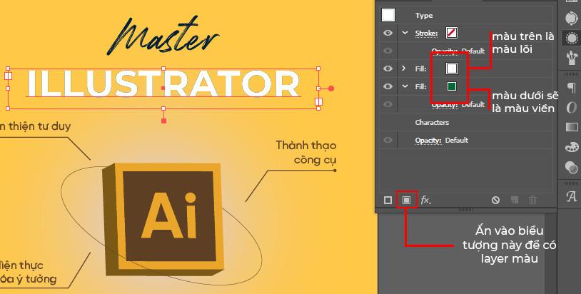 Viền chữ trong Photoshop và Illustrator 10