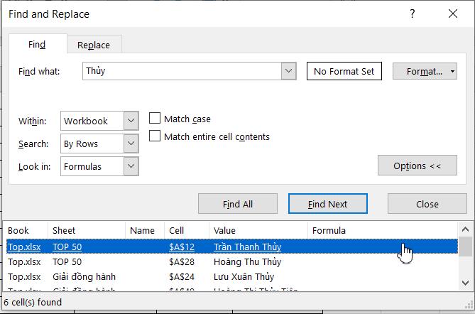 Hướng dẫn 3 cách tìm tên trong Excel chính xác nhất