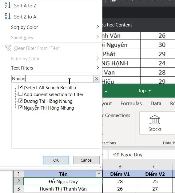 Hướng dẫn 3 cách tìm tên trong Excel chính xác nhất
