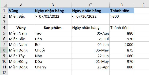 Tất tần tật về cách dùng Advanced Filter trong Excel có ví dụ chi tiết