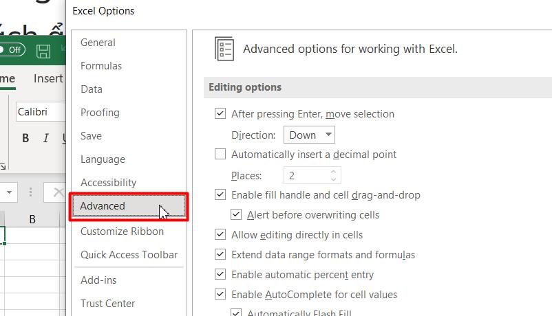 Cách hiện thanh kéo trong Excel 2016, 2013, 2010 2