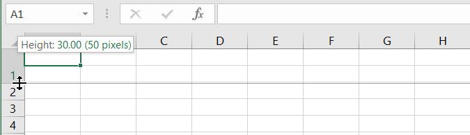 Đưa trỏ chuột lên đầu hàng để điều chỉnh kích thước