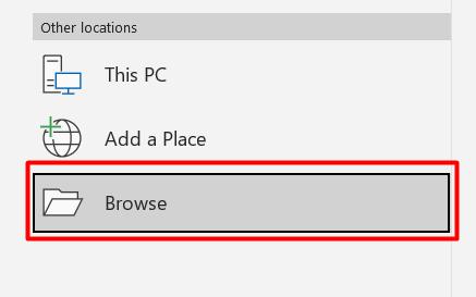 Chọn vị trí lưu cho file Word
