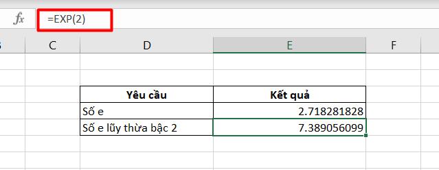 Hướng dẫn chi tiết cách sử dụng hàm EXP trong Excel