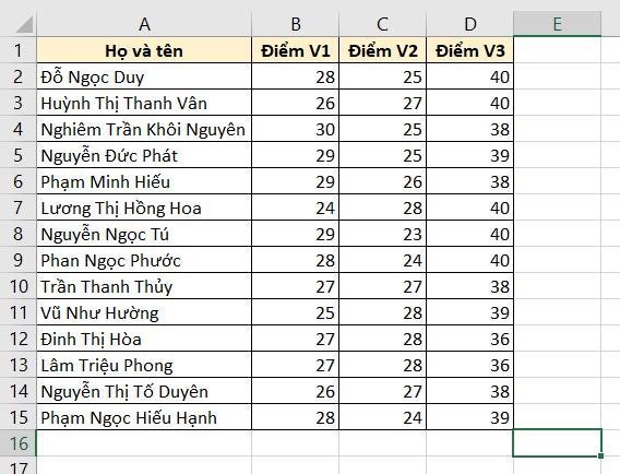Cách sắp xếp tên theo ABC trong Excel khi họ và tên ở cùng cột 1
