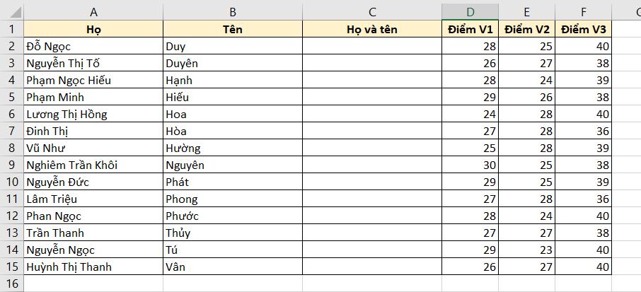 Cách sắp xếp tên theo ABC trong Excel khi họ và tên ở cùng cột 7