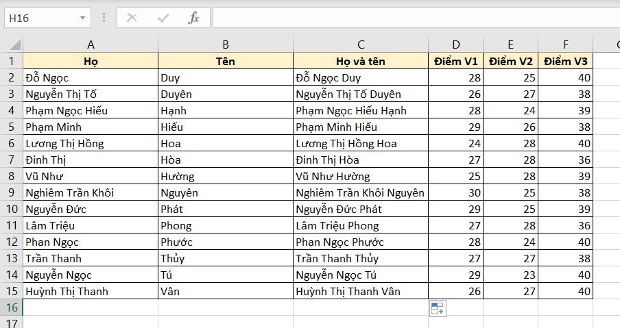 Cách sắp xếp tên theo ABC trong Excel khi họ và tên ở cùng cột 8