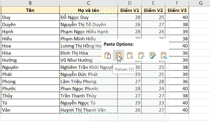 Cách sắp xếp tên theo ABC trong Excel khi họ và tên ở cùng cột 9