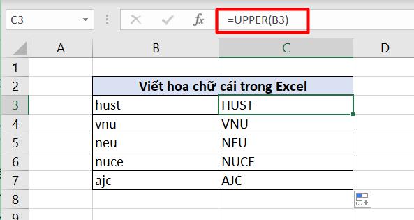Hướng dẫn cách viết hoa chữ cái đầu trong Excel cực đơn giản