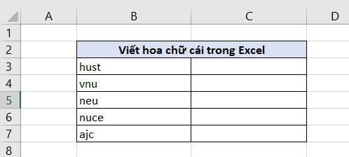 Hướng dẫn cách viết hoa chữ cái đầu trong Excel cực đơn giản
