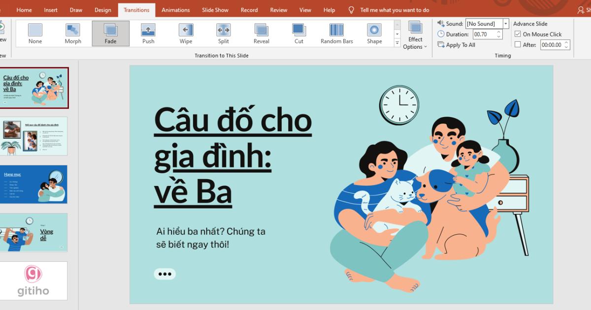 cách chuyển slide trong Powerpoint