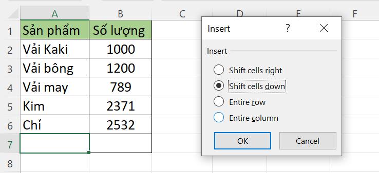 Tạo danh sách thả xuống trong Excel