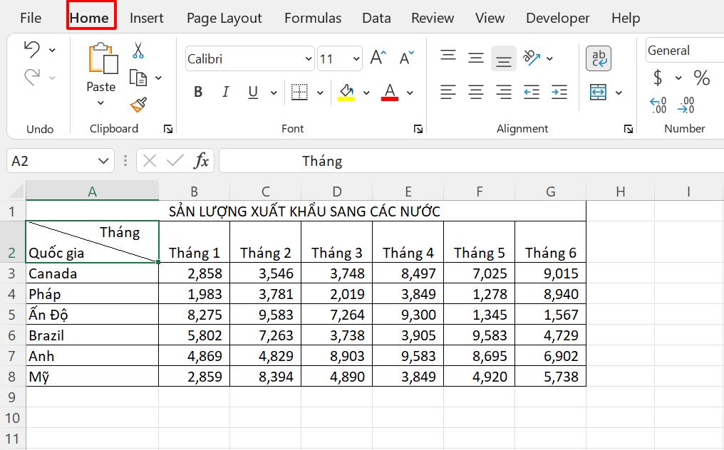 Cách loại bỏ đường gạch chéo ô trong Excel 1