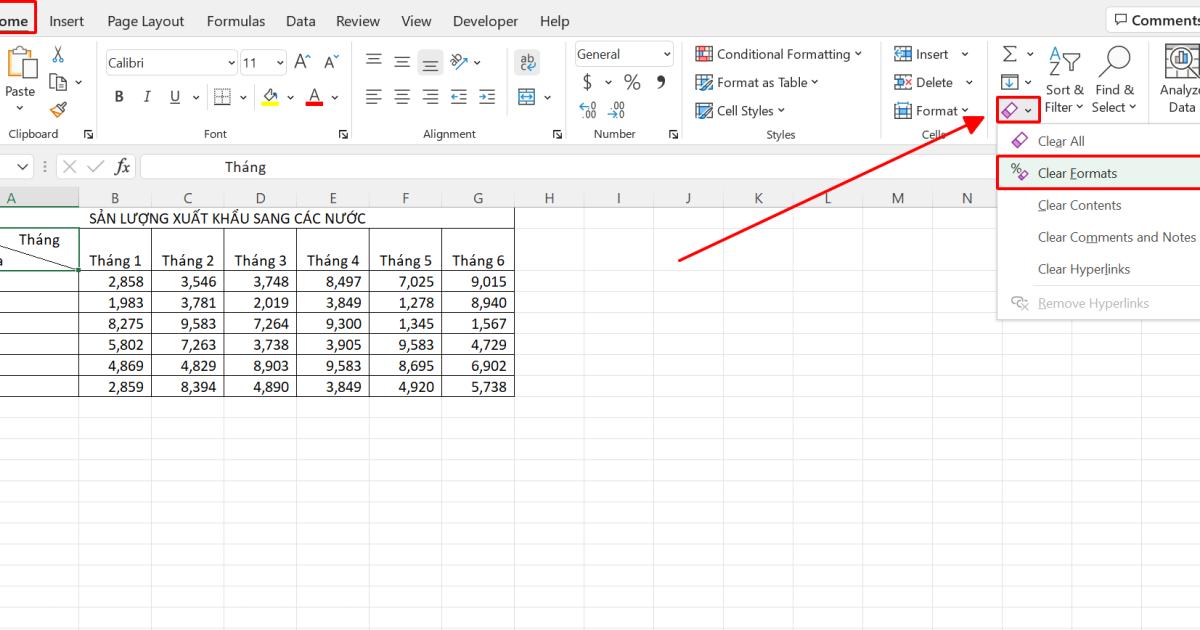 Cách loại bỏ đường gạch chéo ô trong Excel  2