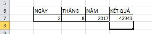 Cách dùng hàm DATEVALUE chuyển ngày tháng trong Excel thành số sê-ri