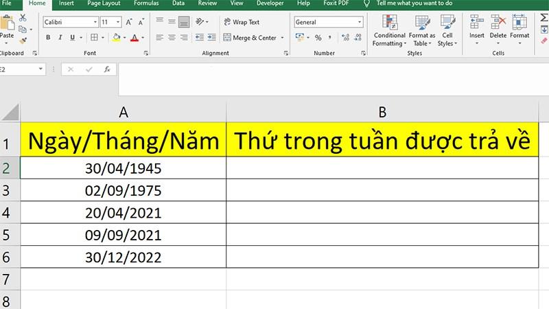 yêu cầu kết hợp hàm thứ trong Excel với hàm Choose & Weekday
