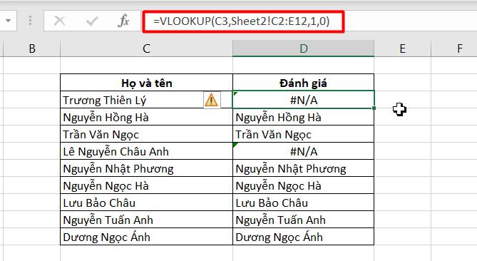 sao chép hàm vlookup lọc trùng