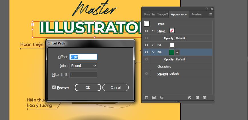 Viền chữ trong Photoshop và Illustrator 13