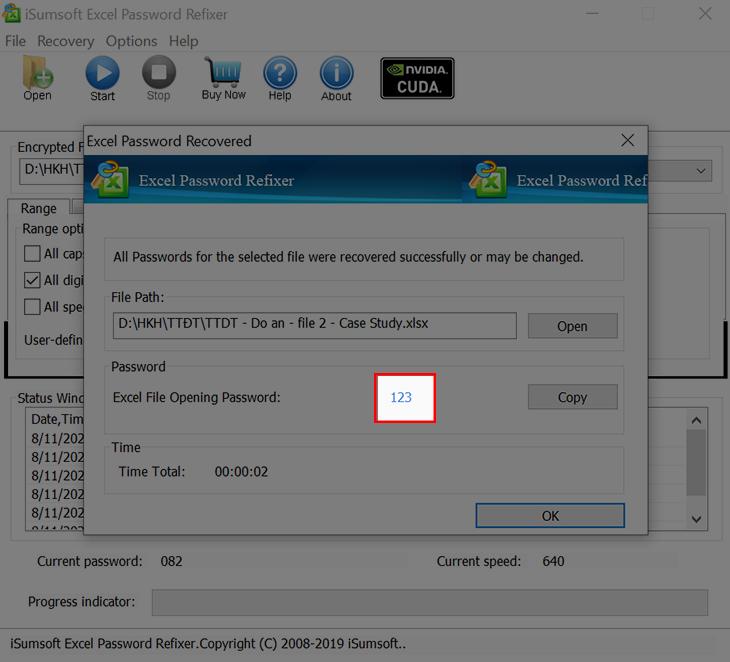 Khôi phục mật khẩu Excel bằng phần mềm iSumsoft Excel Password Refixer 8