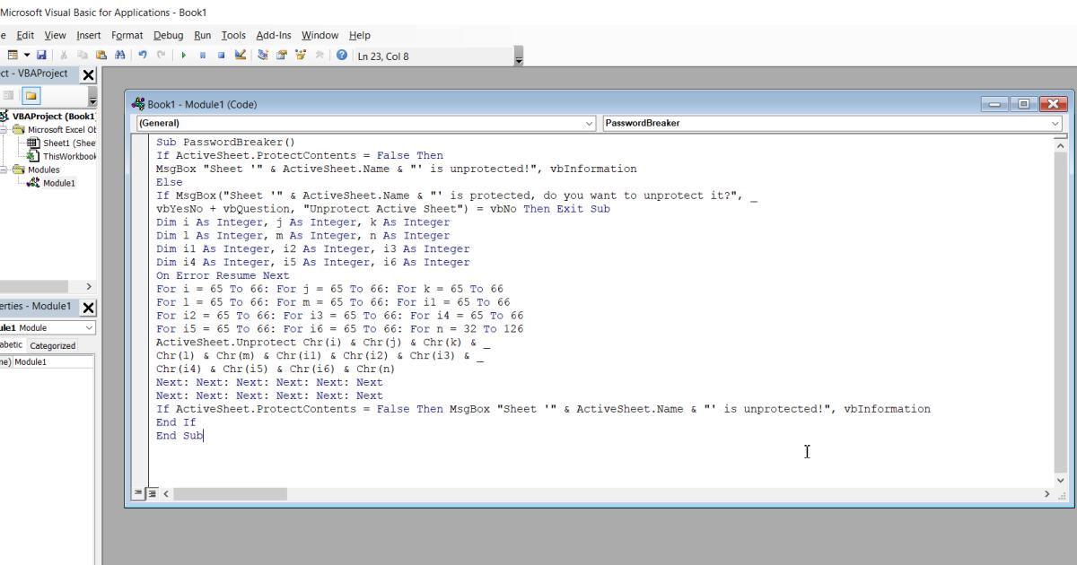 Cách mở khóa sheet Excel quên mật khẩu bằng VBA 3