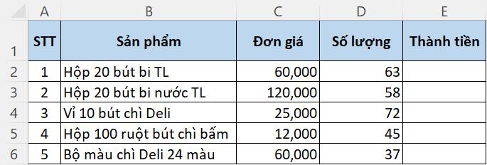 Hướng dẫn cách sử dụng nhanh hàm PRODUCT - hàm nhân trong Excel 5