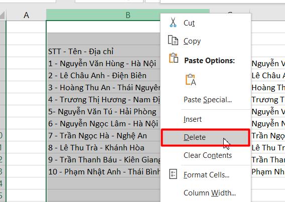 Hướng dẫn 2 cách tách cột trong Excel cực dễ