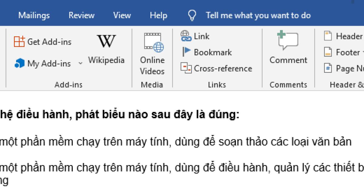 Cách khoanh tròn đáp án trong Word