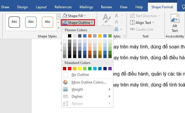 Cách khoanh tròn đáp án trong Word