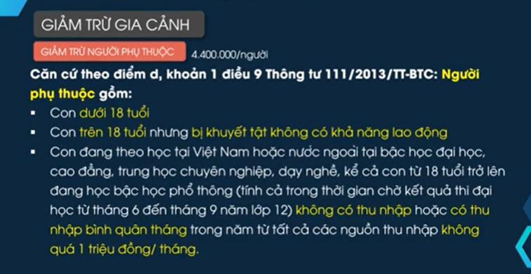 Các khoản thu nhập được giảm trừ thuế TNCN của người lao động