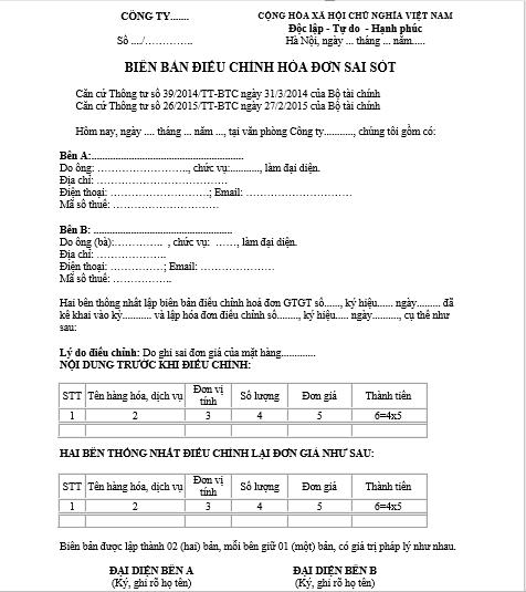 bien-ban-dieu-chinh-hoa-don