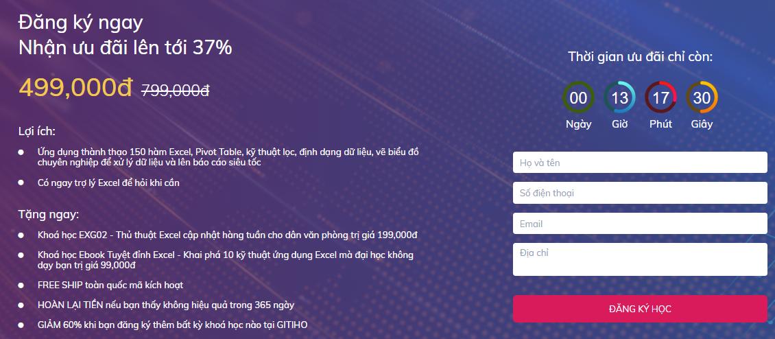 HƯỚNG DẪN ĐĂNG KÝ KHÓA HỌC TRÊN GITIHO