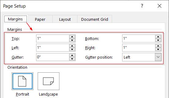 thiết lập căn lề trong trang in trên word