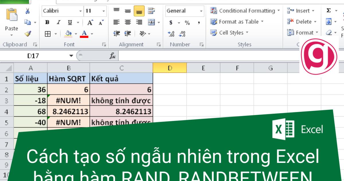 Hướng dẫn cách tạo số ngẫu nhiên trong Excel bằng hàm RAND, RANDBETWEEN