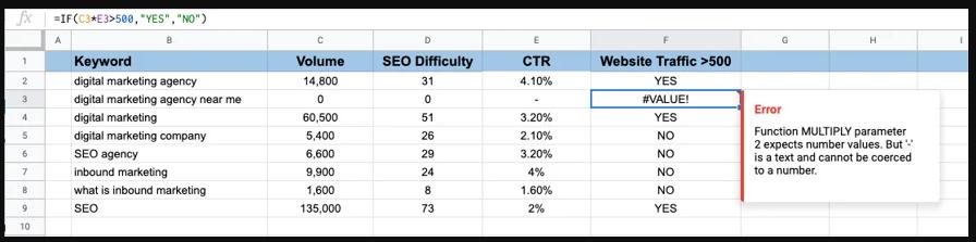 Gán giá trị mặc định cho lỗi với IFERROR