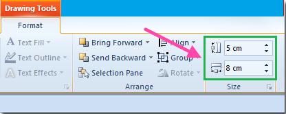 nhập chiều cao và chiều rộng