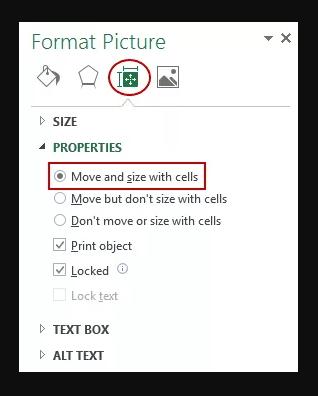 cách khóa hình ảnh trong excel