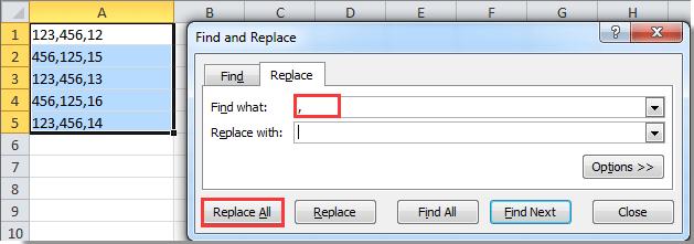 Cách thay thế, loại bỏ, thêm, phân tách ô... bằng dấu phẩy trong Excel