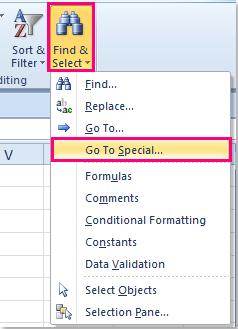 Sử dụng tính năng Go To Special làm nổi bật các ô có nhận xét
