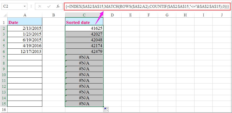 Cách tự động sắp xếp ngày tháng bằng công thức
