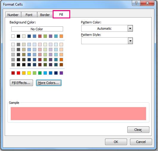 mở cửa sổ Format để chọn màu